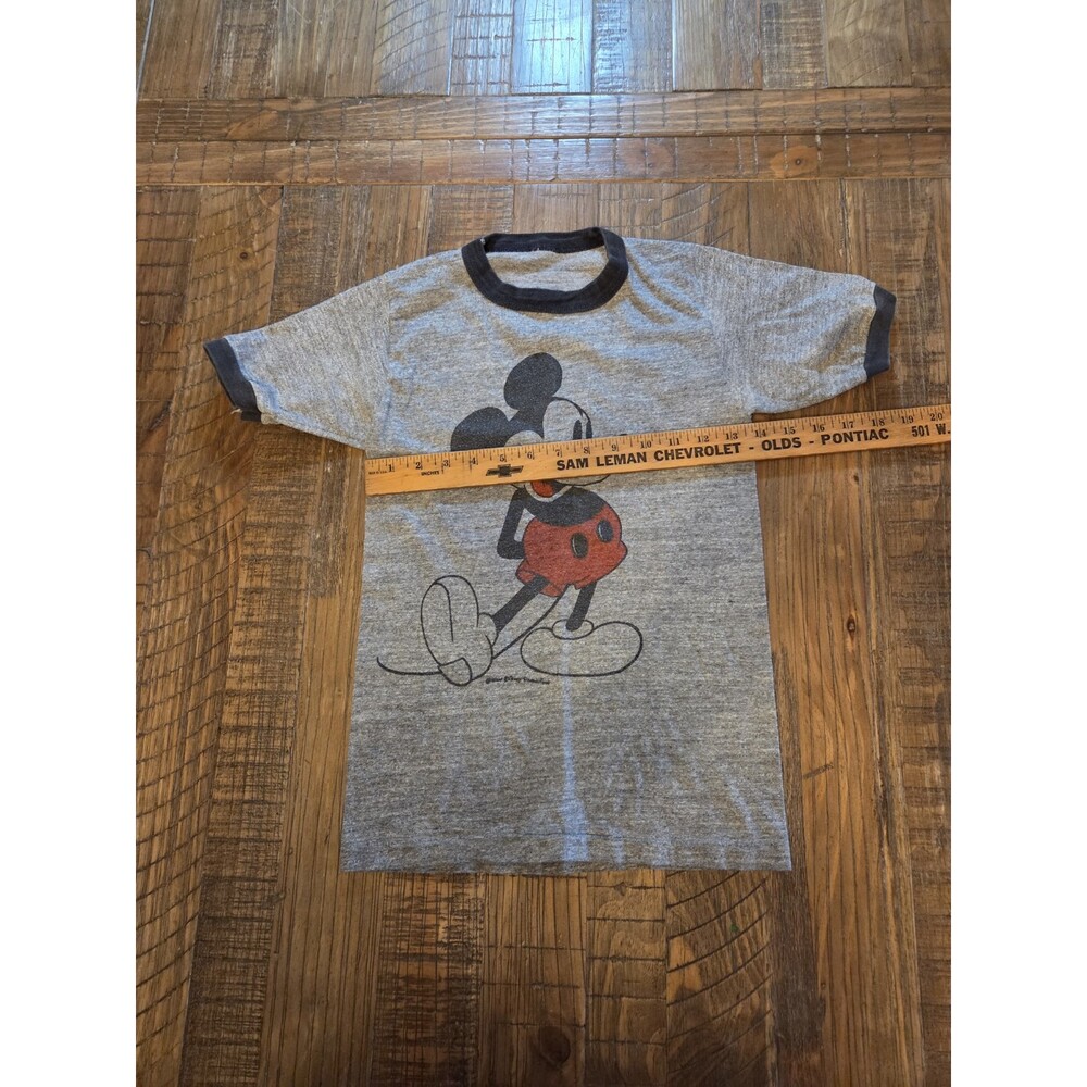 1980's Vintage Mickey Mouse Disney Single Stitch Ringer Tshirt